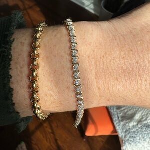 10k Yellow Gold and Diamond Tennis Bracelet